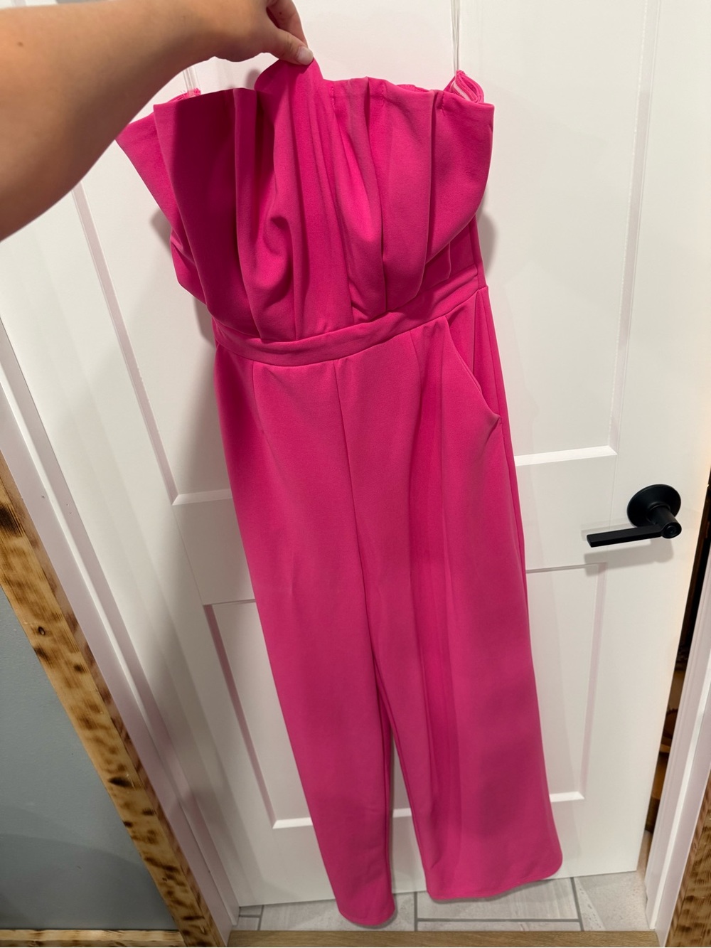 Strapless Hot Pink Jumpsuit
